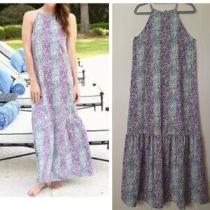 Caroline Hill Size M Bohemian Halter Sleeveless Electric Snake Womens Maxi Dress